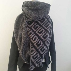 Dubbelzijdige grijs/zwarte sjaal