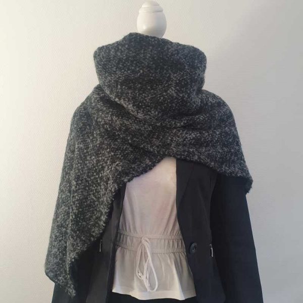 Dubbelzijdige zwart/grijze sjaal