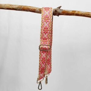Roze/bruine bag strap